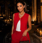 Red Linen Set