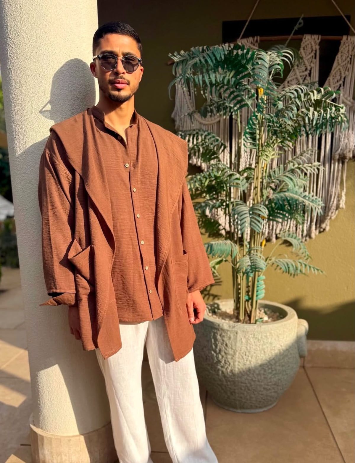 Brown cardigan set