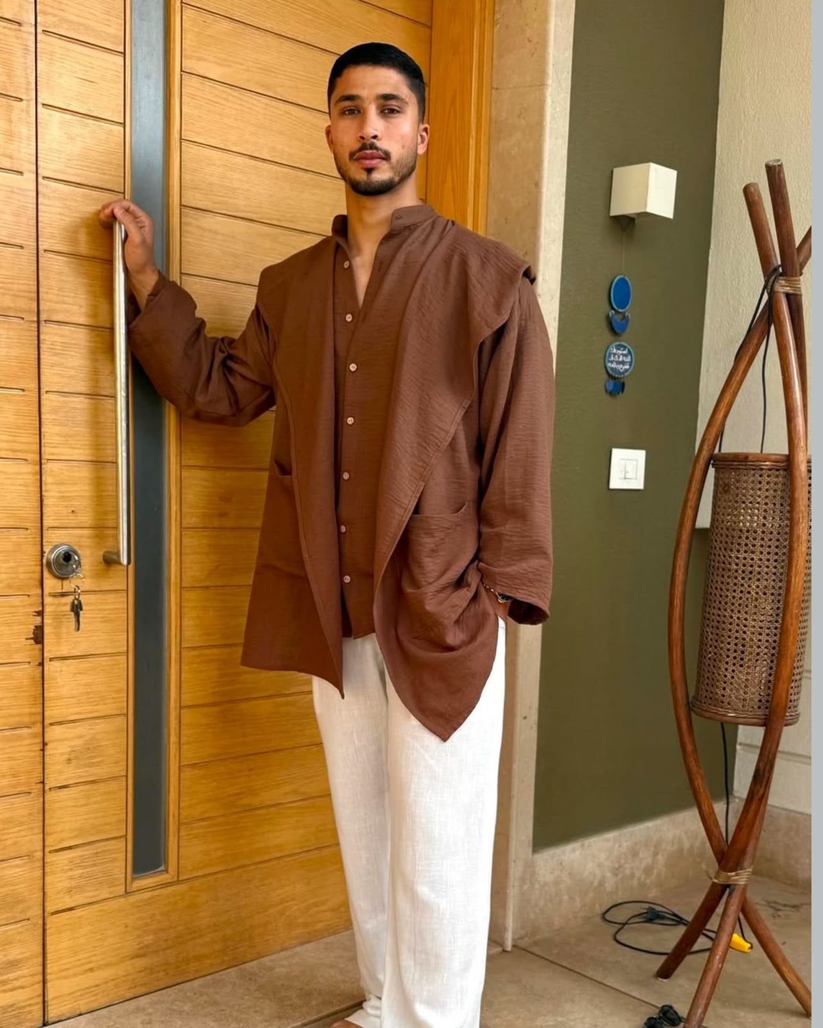 Brown cardigan set