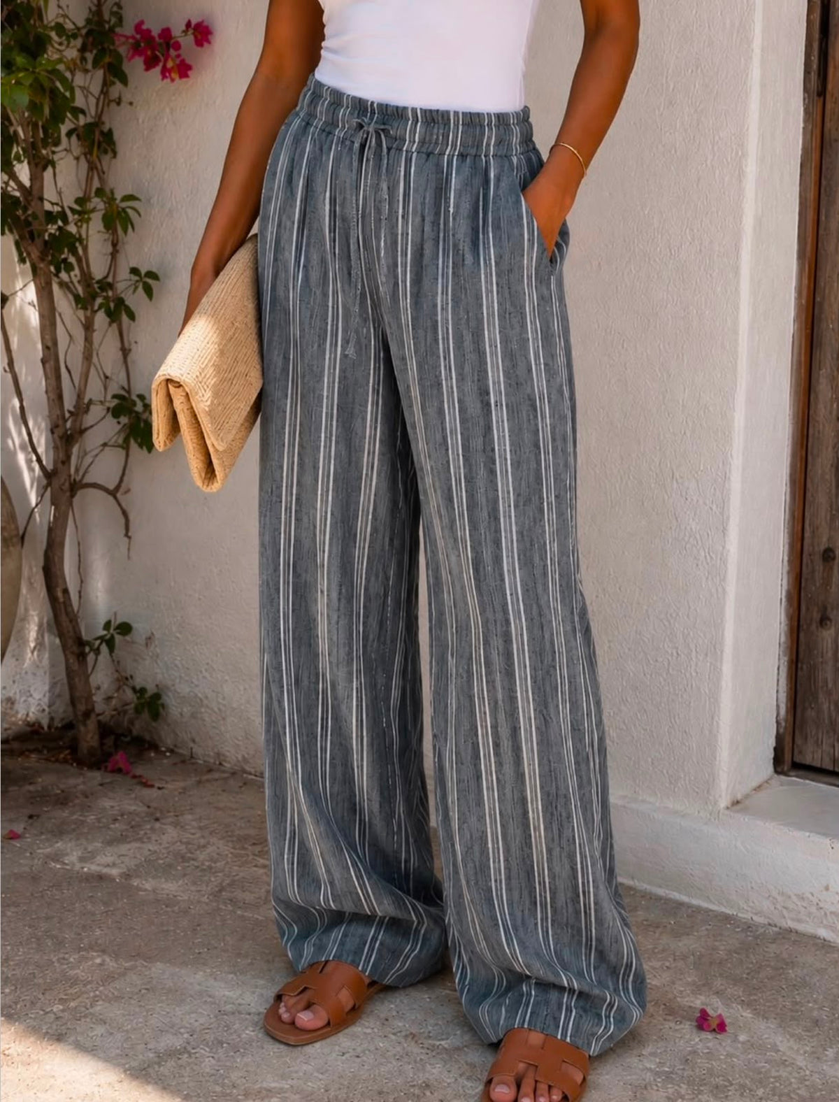 Striped Linen Pants